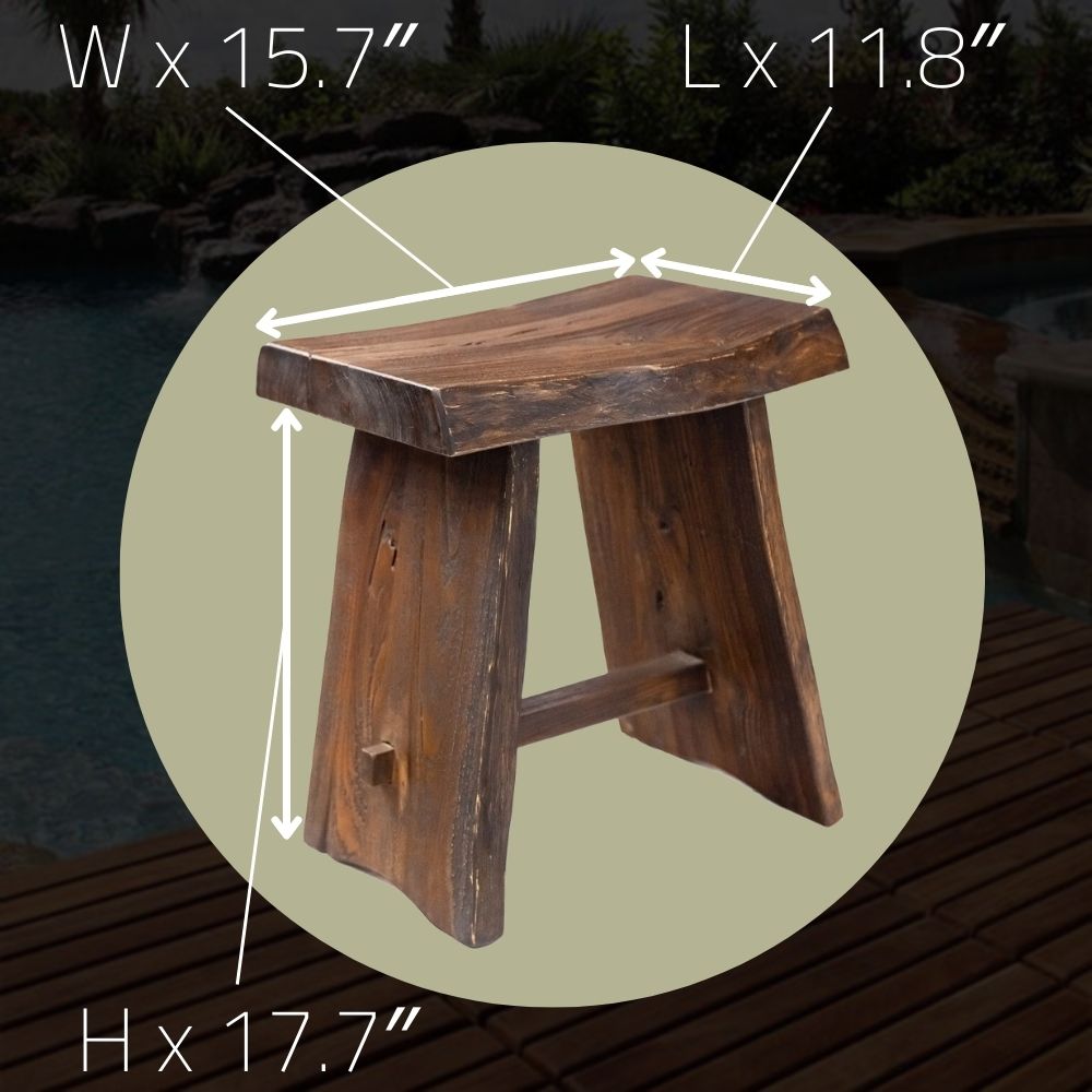 Salem Teak Shower and Bath Stool with Curved Seat