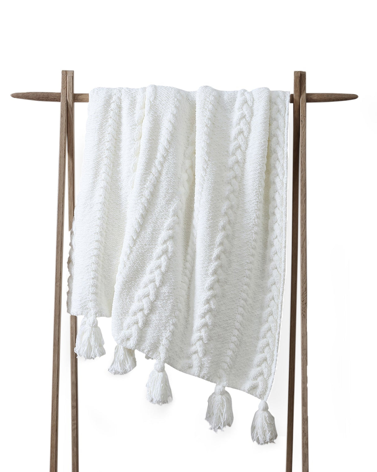 Braided Pom Pom Throw