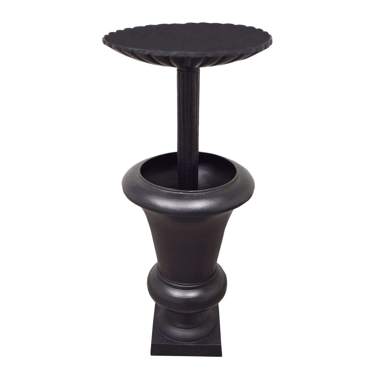 Ornate Round Cast Aluminum Metal 40-in Bird Bath Planter Vase Combo