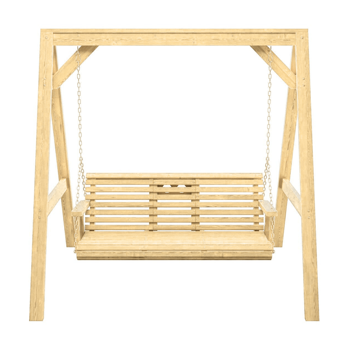 Amish Casual Console Porch Swing with A-Frame Stand