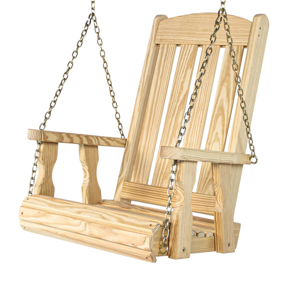 Heavy Duty Outdoor Wood Swing Chair- Unfinished