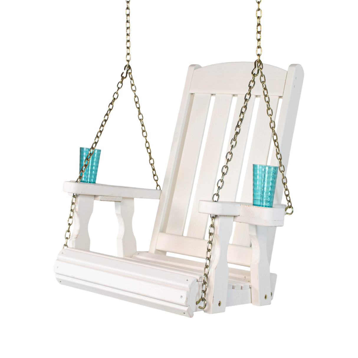 Heavy Duty Outdoor Wood Swing Chair - White Stain