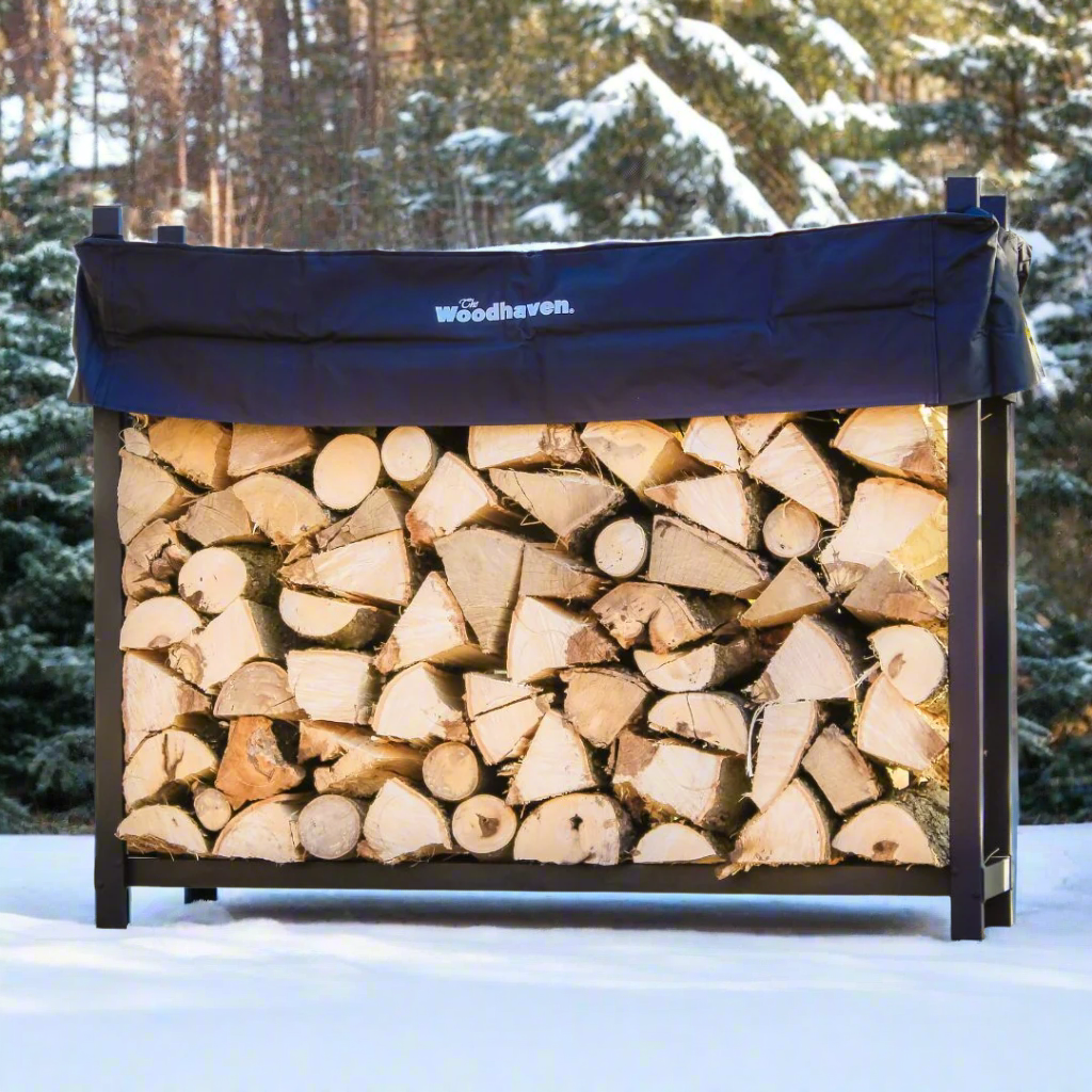 5 ft Steel Firewood Rack Holds 1/4 Cord Plus Woodhaven