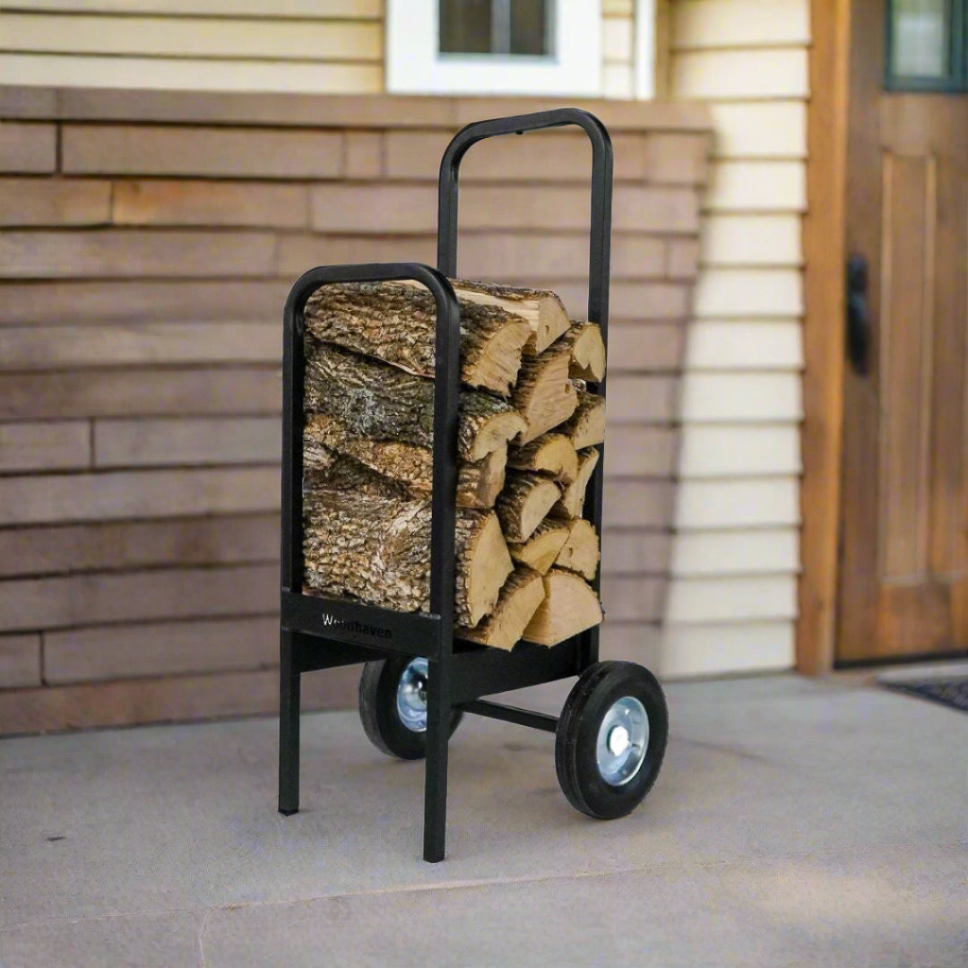 Firewood Cart 300 lb Capacity USA Made Steel Woodhaven