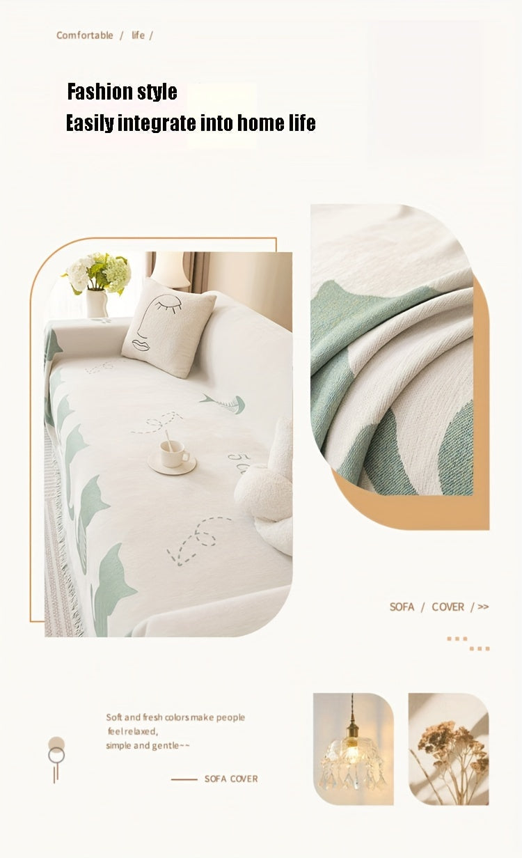 Chenille Cat Cartoon Sofa Cover Blanket