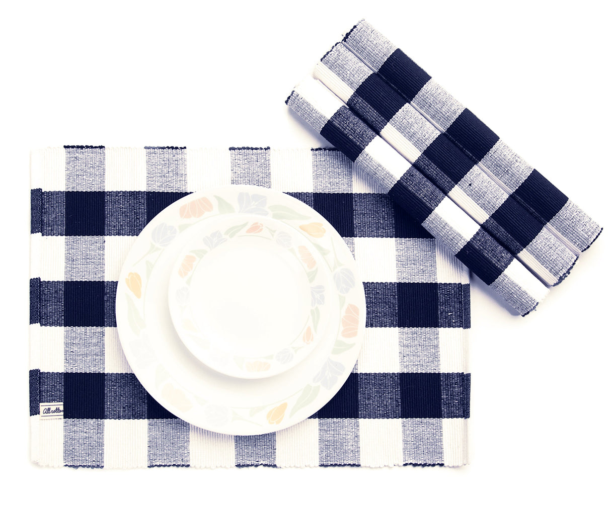 Blue Plaid Cloth Placemats