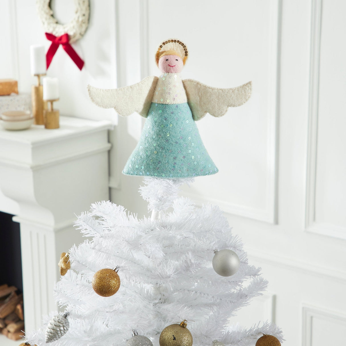 Handmade Blue Angel Christmas Tree Topper Arcadia Home