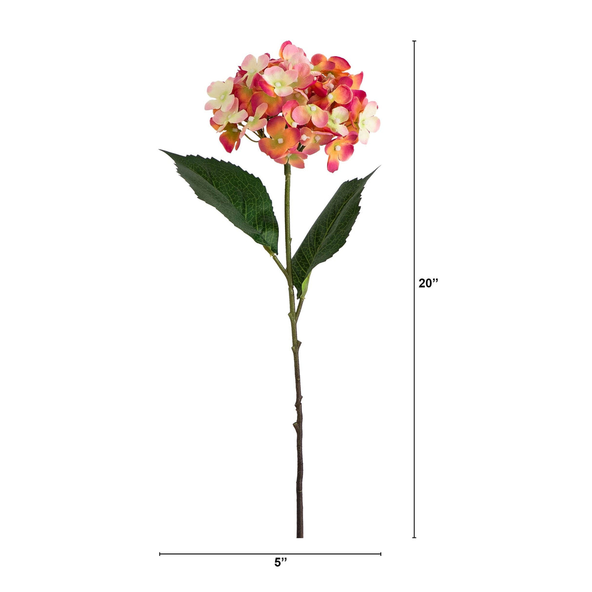 20" Artificial Hydrangea Flower Stem, Set of 3