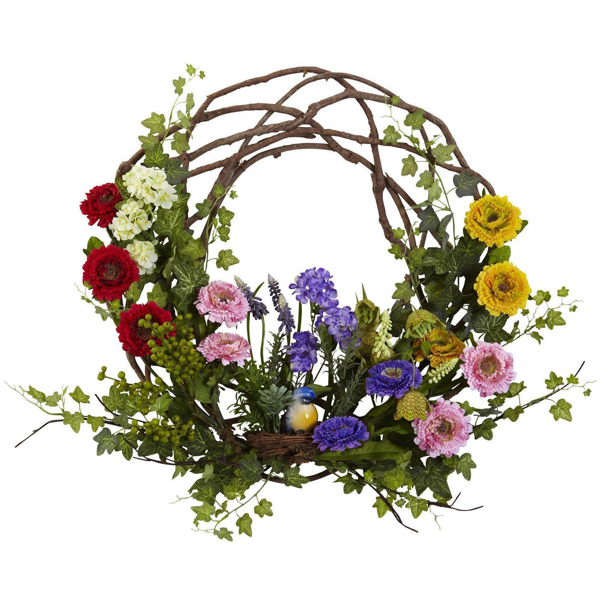 Spring Floral Wreath, 22”
