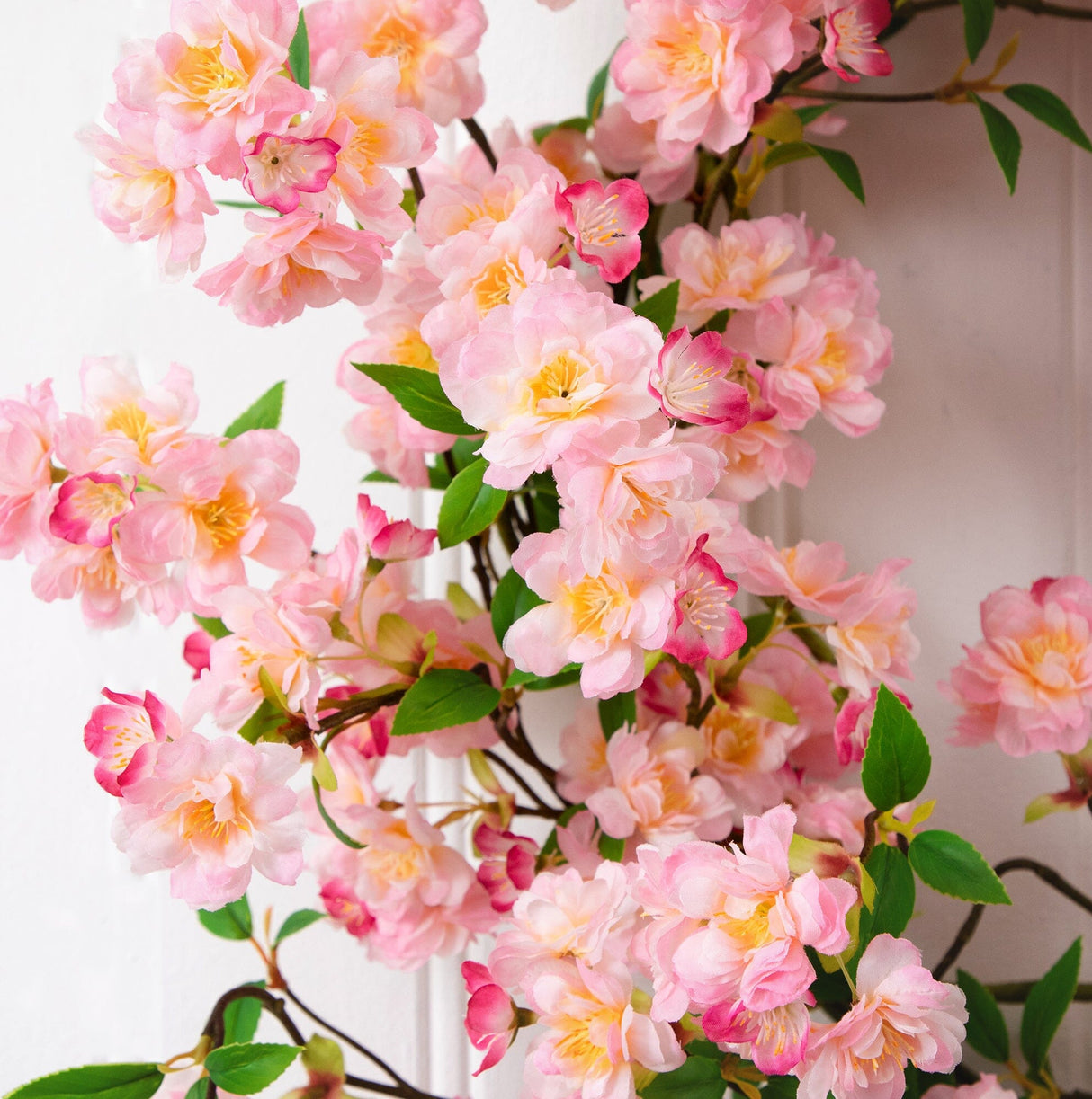 Artificial Pink Cherry Blossom Wreath, 30”