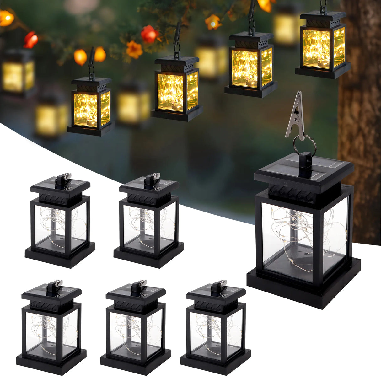 Solar Lantern Lights, Set of 2