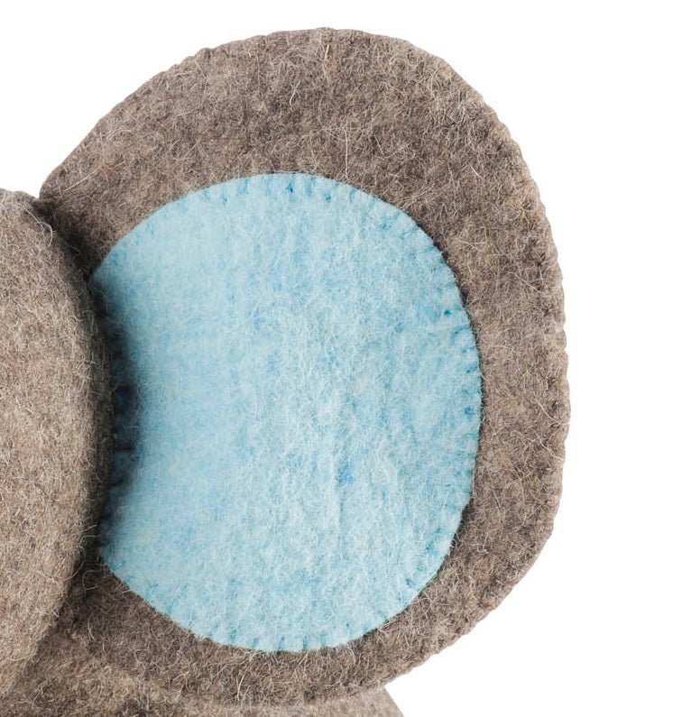 Blue Elephant Door Stop Hand Felted Wool Arcadia Home