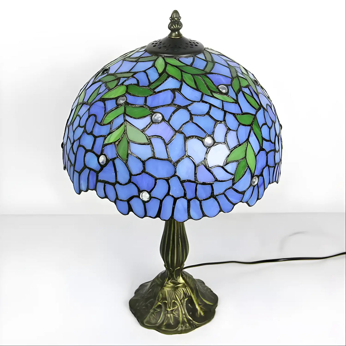Blue Wisteria Glass Tiffany Lamp Genuine