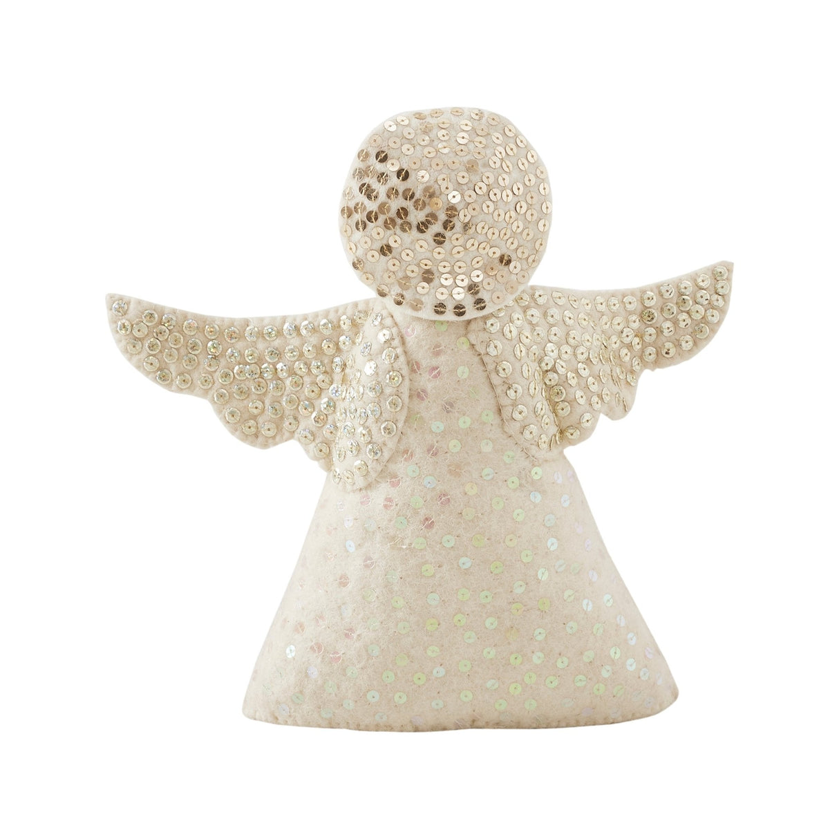 Handmade Cat Angel Felt Christmas Tree Topper Cream Arcadia Home