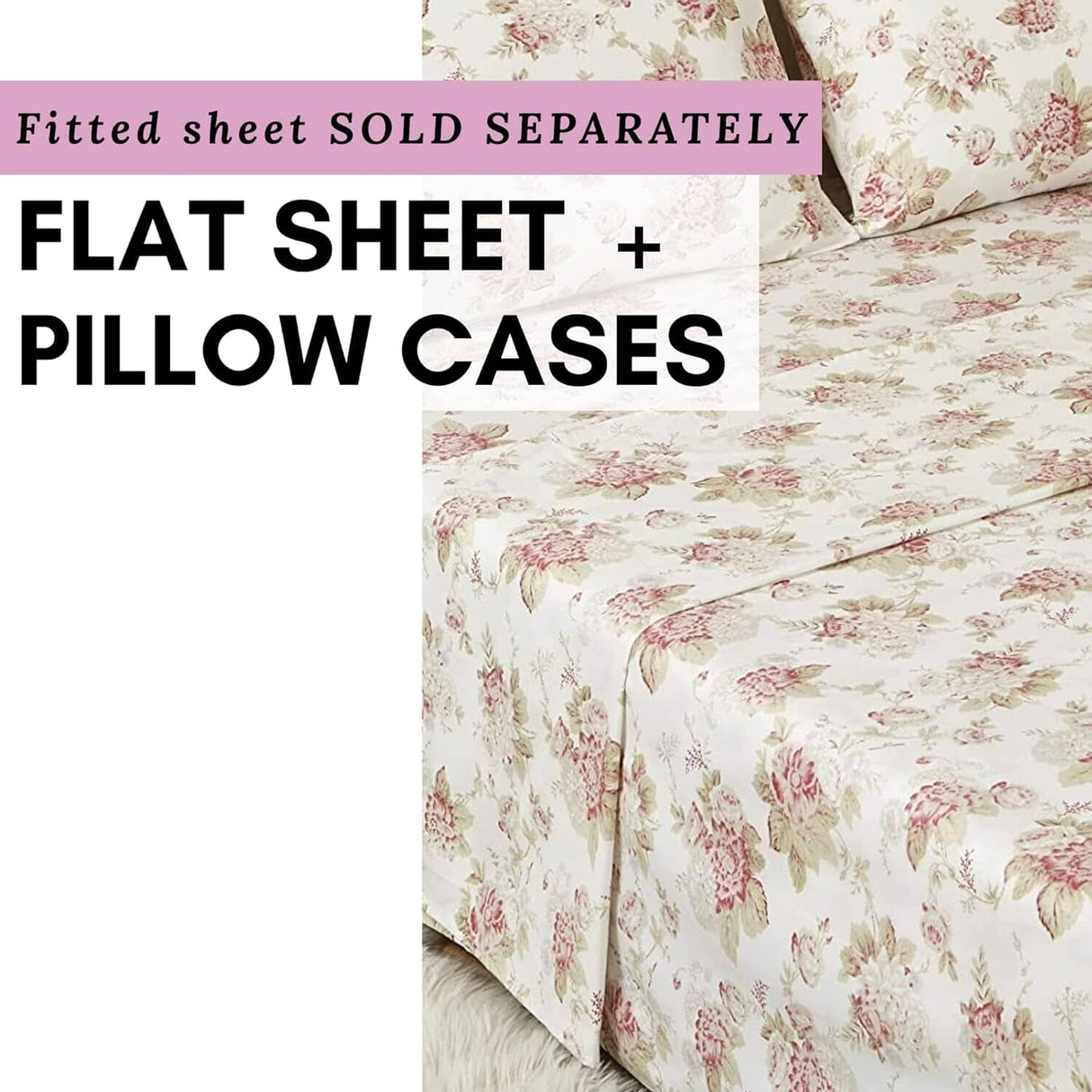 Hint of Mint Dainty Cottage Flat Sheet w/ Pillow Case