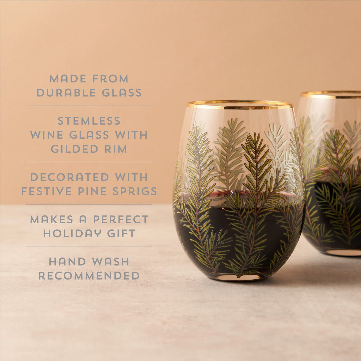 Woodland Stemless Wine Glass Set