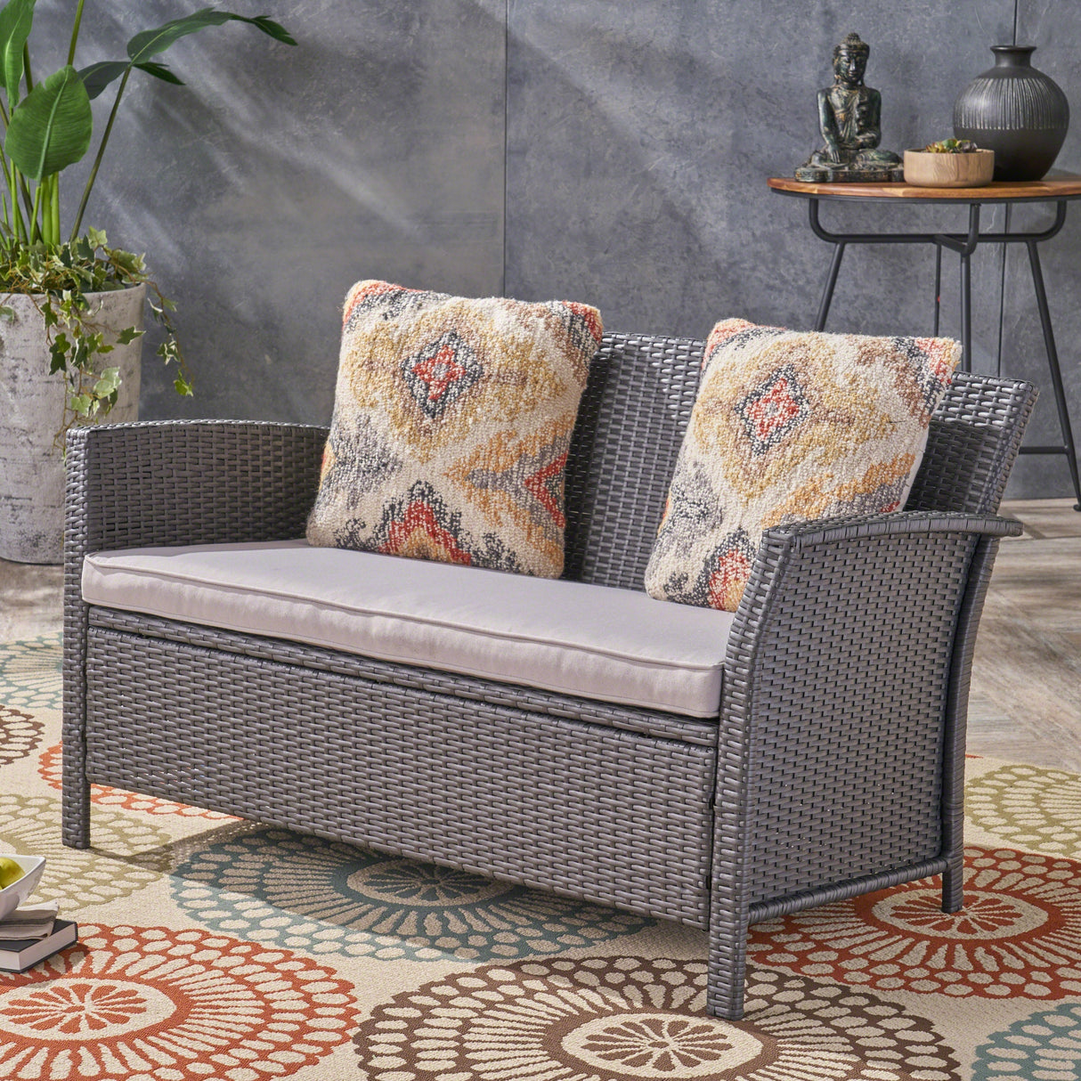 St Lucia Rattan Loveseat