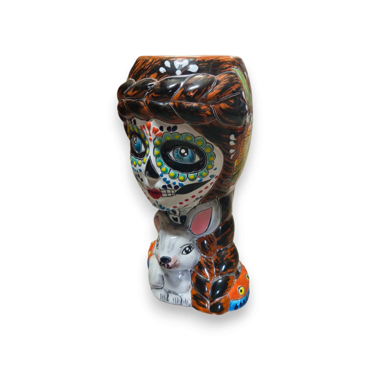 Day of the Dead Lady & Bunny Planter