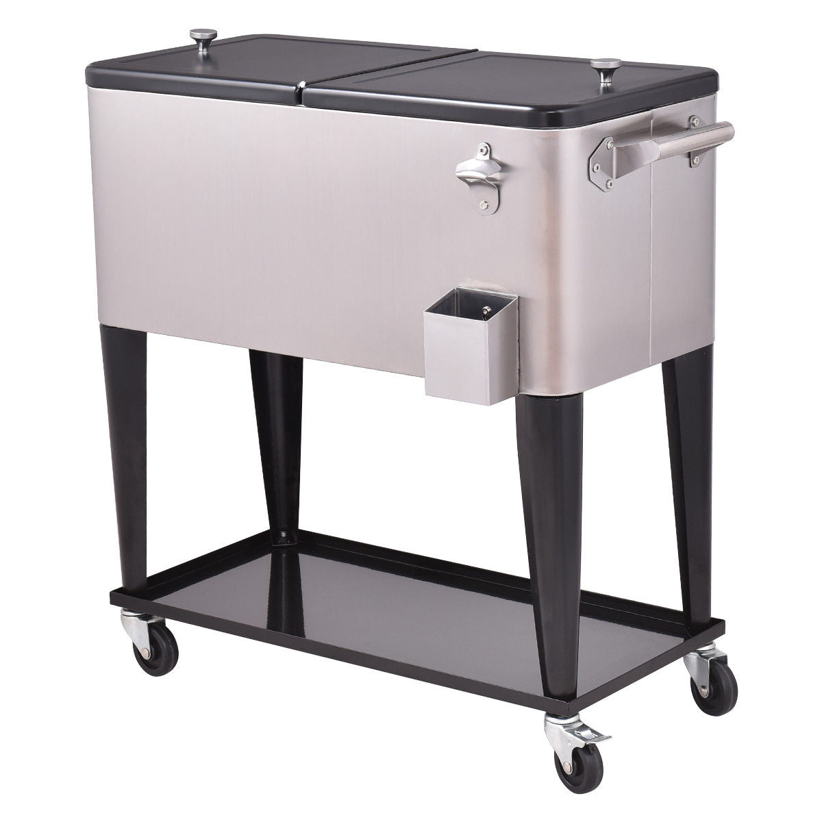 Patio Rolling Stainless Steel Beverage Cooler