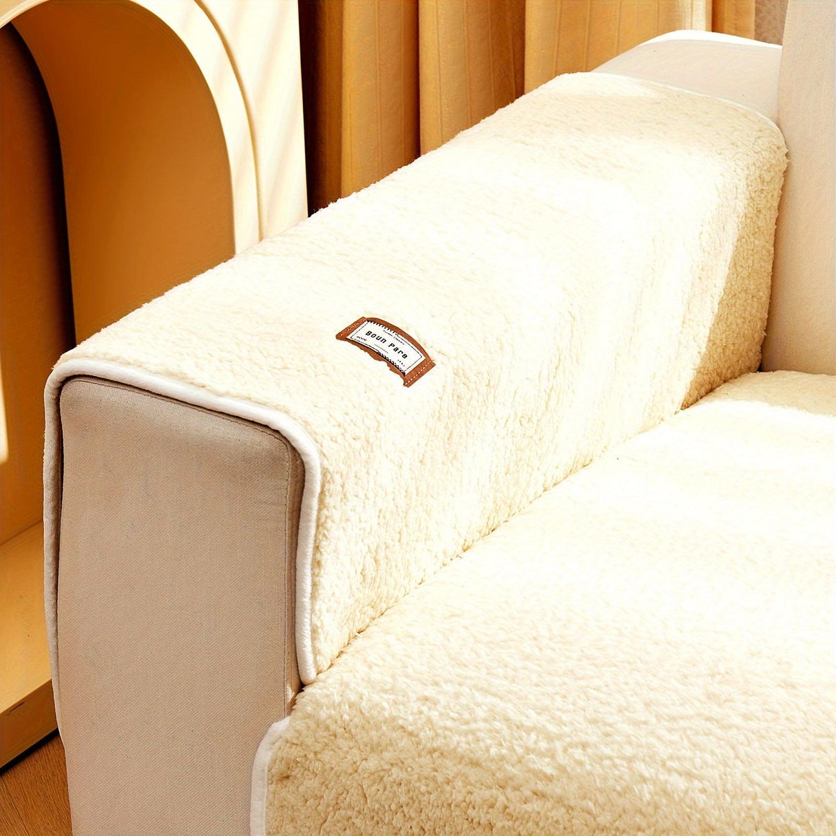 Durable 3 cushion couch cover | High-Quality Plush Sherpa Sofa Cover