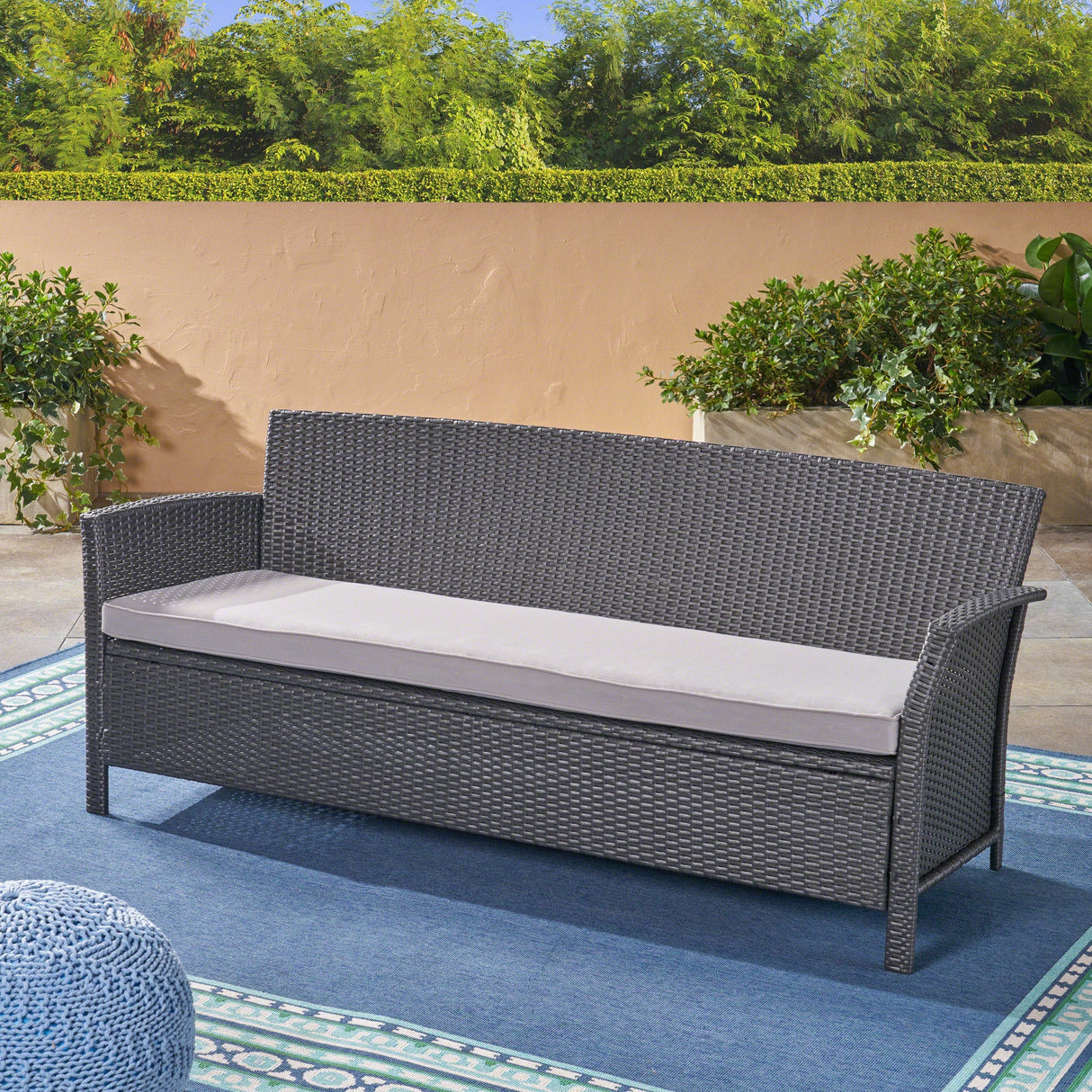 St Lucia Three-Seater Outdoor Rattan Sofa