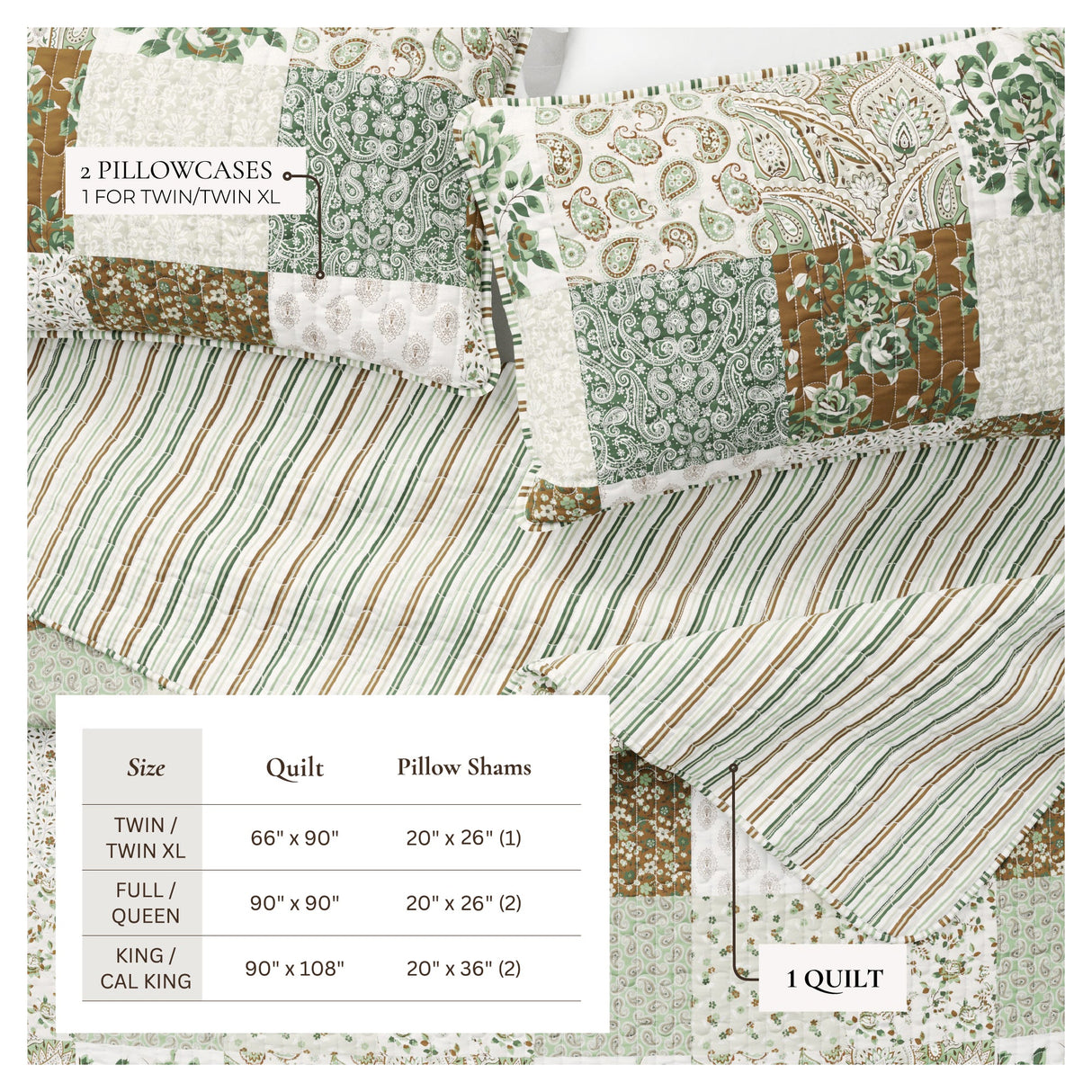 Damia Floral Patchwork Quilt Set