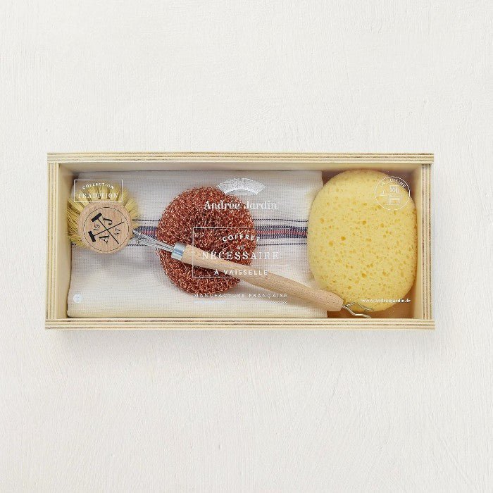 Andr Jardin Sustainable Dish Cleaning Kit in Wooden Box
