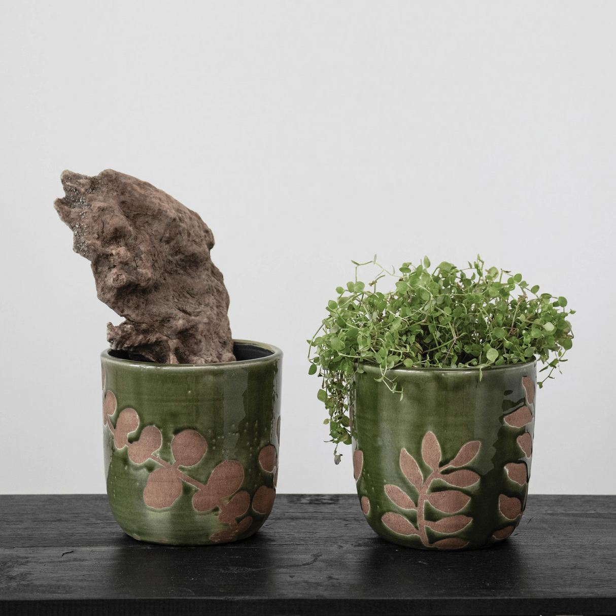 Terracotta Planter in Foliage Print, 2 Styles