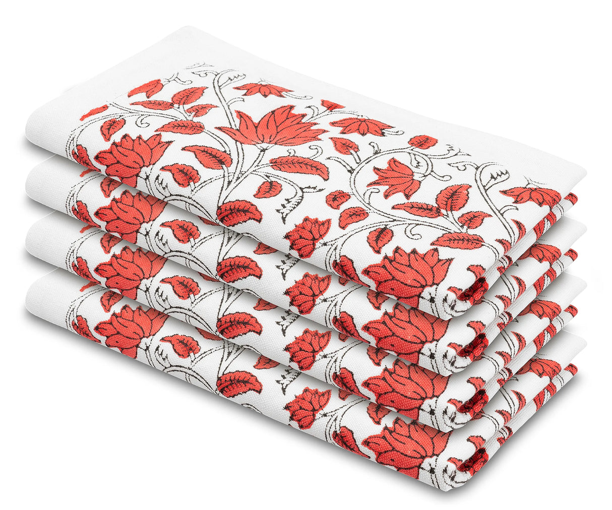Red Floral Napkins