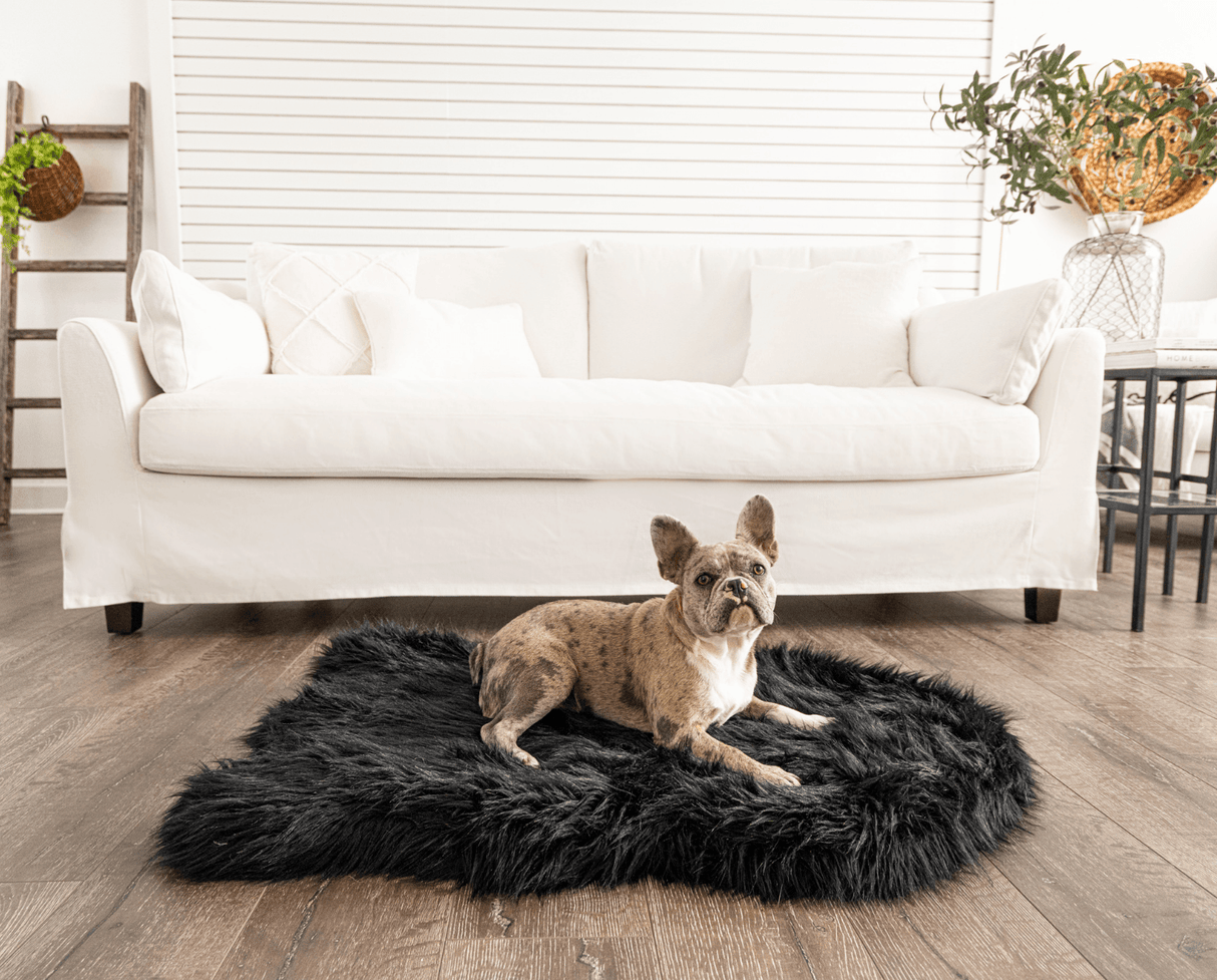 PupRug by Paw.com® Faux Fur Orthopedic Dog Bed - Curve Midnight Black