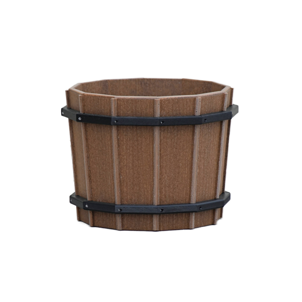 16 inch Barrel Flower Pot, Hand Crafted from Poly Lumber