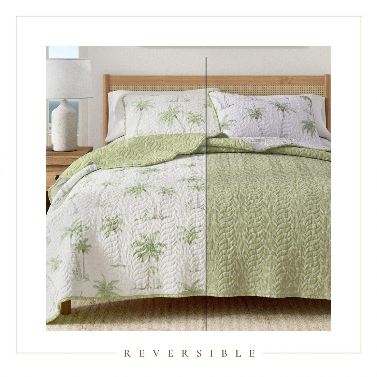 West Palm Trees Coastal Quilt Set