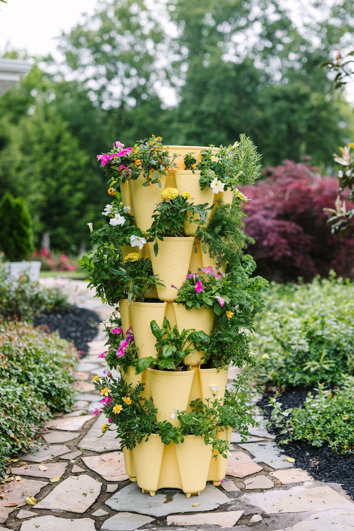 5 Tier GreenStalk Garden Original Vertical Planter - Basket Weave Texture