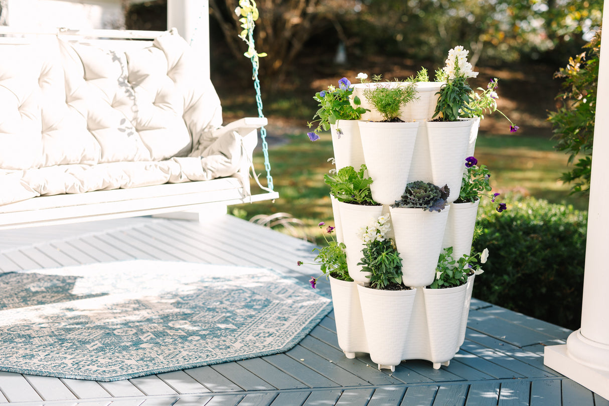 3 Tier GreenStalk Garden Original Vertical Planter - Basket Weave Texture