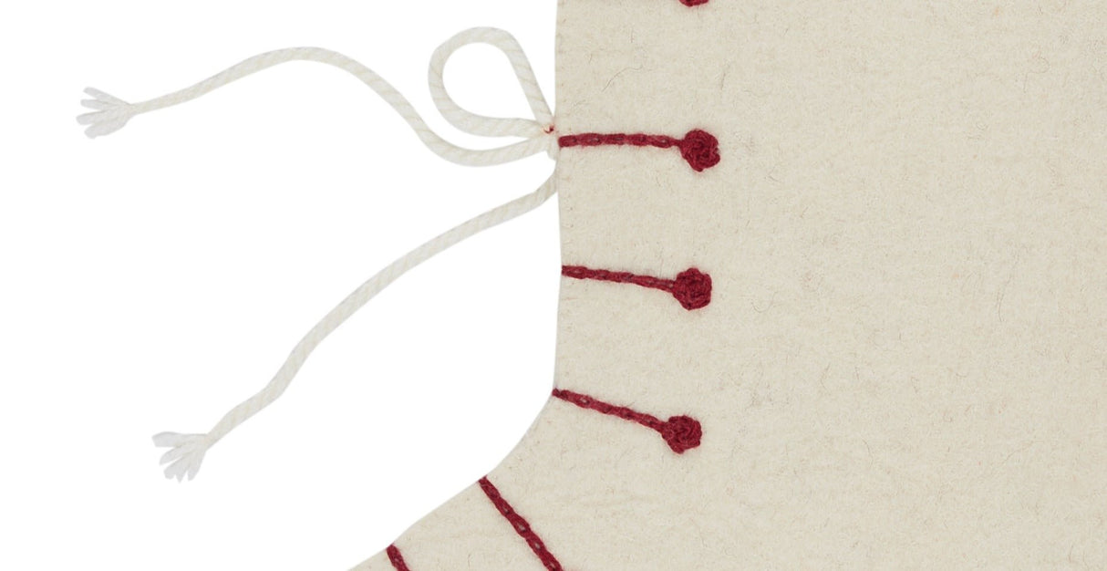 Ice Skate Hand Felted Wool Cream Christmas Stocking Skate Arcadia Home