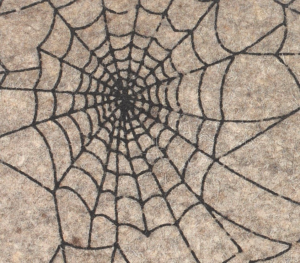 Hand Felted Wool Halloween Spider Web Table Runner