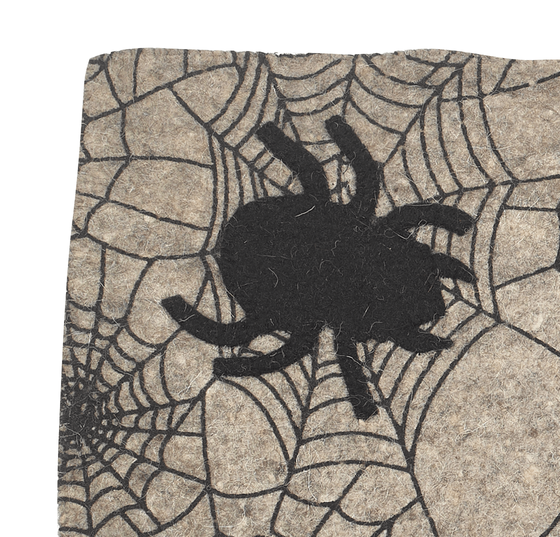 Hand Felted Wool Halloween Spider Web Table Runner