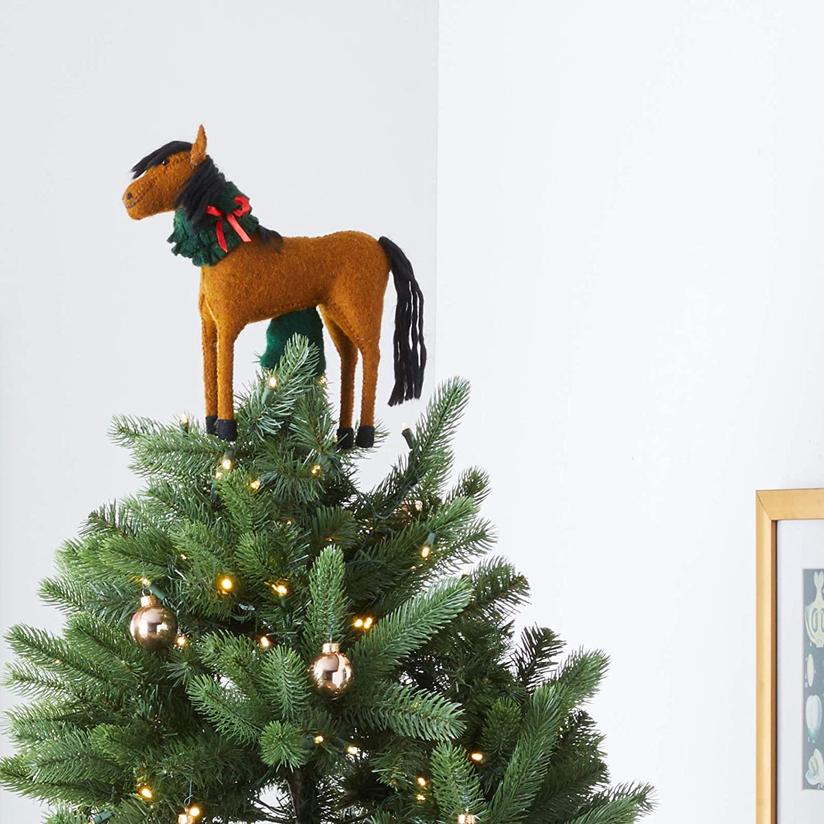 Hand Felted Wool Horse Wreath Christmas Tree Topper