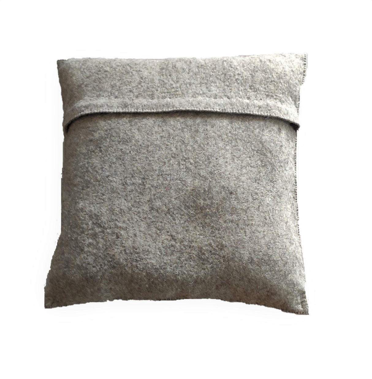 Hand Felted Wool Pillow - Cream Moose Silhouette Gray - 20"