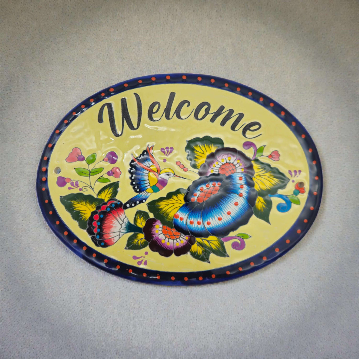 Colorful Talavera Welcome Plaque