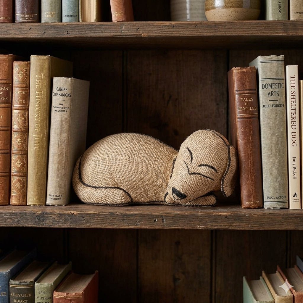 Handmade Burlap Dog Door Stop
