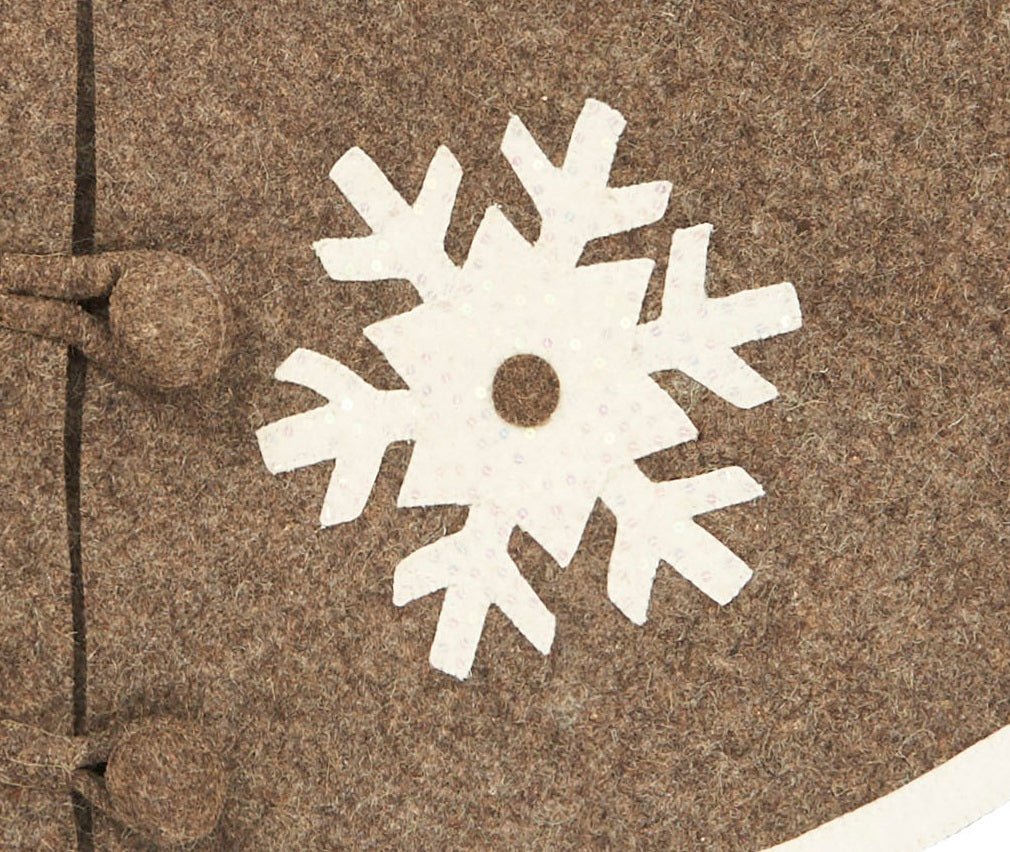 Handmade Snowflakes Gray Christmas Tree Skirt Felt - 60" Arcadia Home