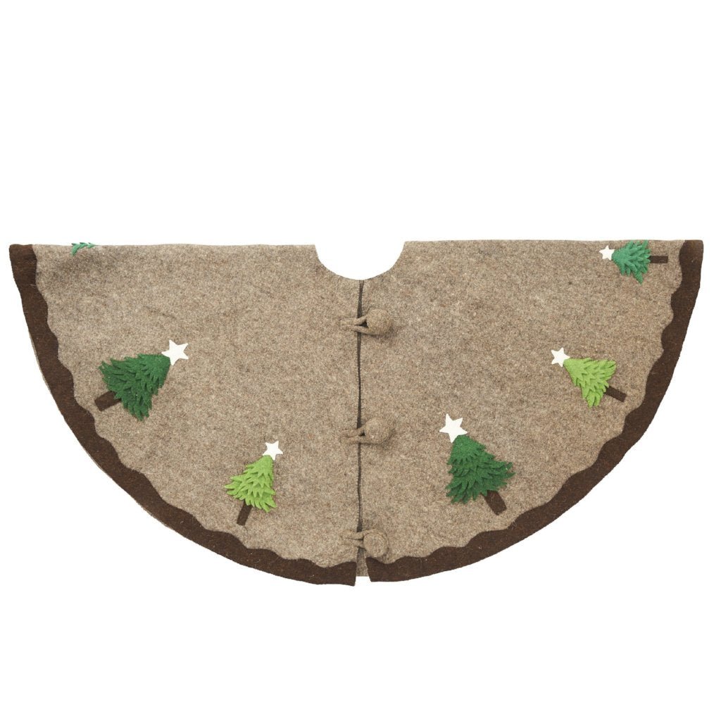 Handmade Christmas Trees Gray Christmas Tree Skirt Felt 60" Arcadia Home