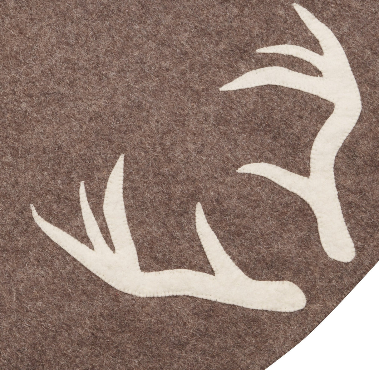 Handmade Felt Antlers Gray Christmas Tree Skirt 60" / 72" Arcadia Home