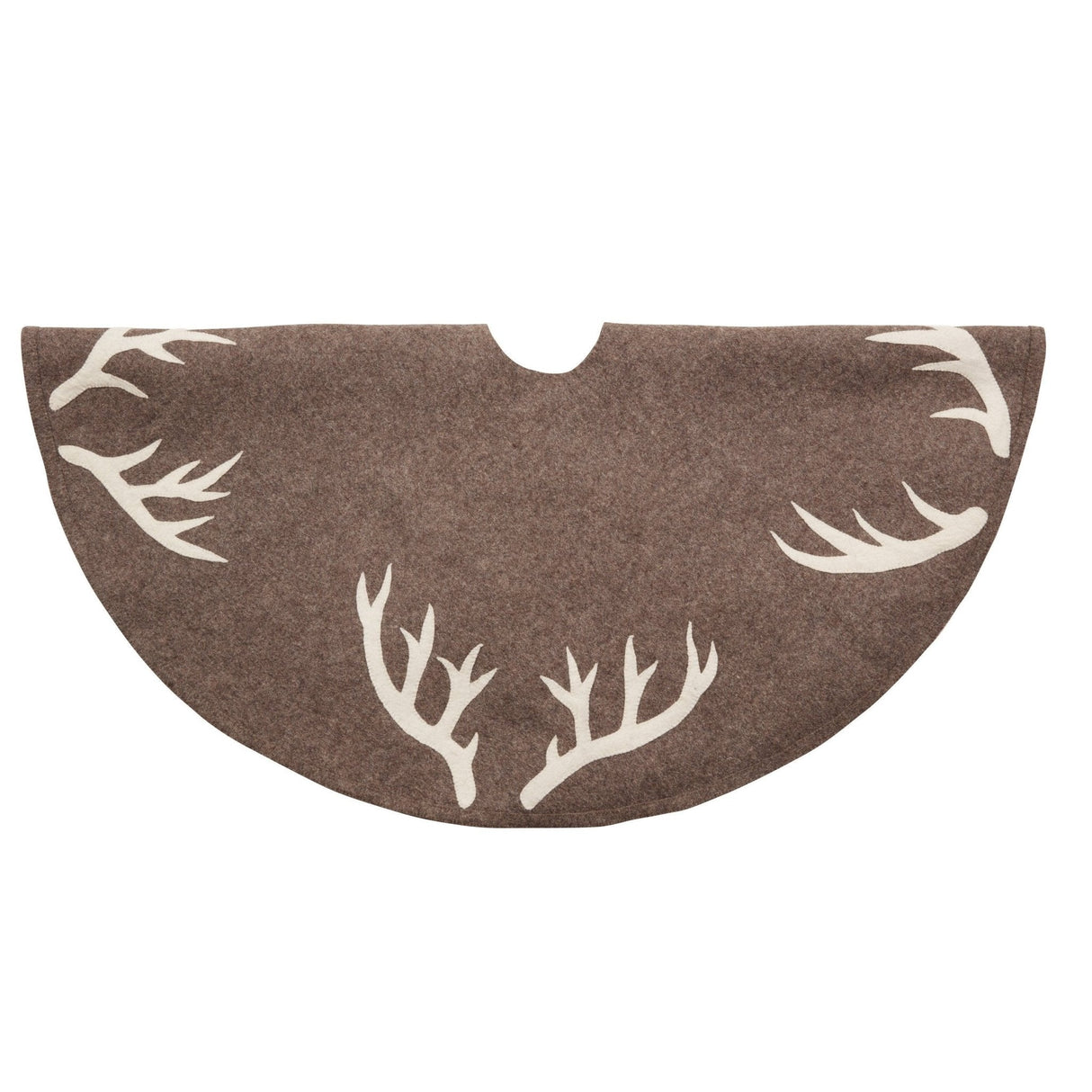 Handmade Felt Antlers Gray Christmas Tree Skirt 60" / 72" Arcadia Home