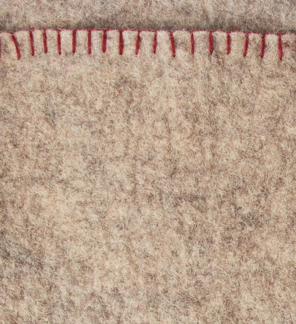 Gray Hand Felted Wool Christmas Table Runner - Reindeer and Sleigh - 16"x44" Arcadia Home