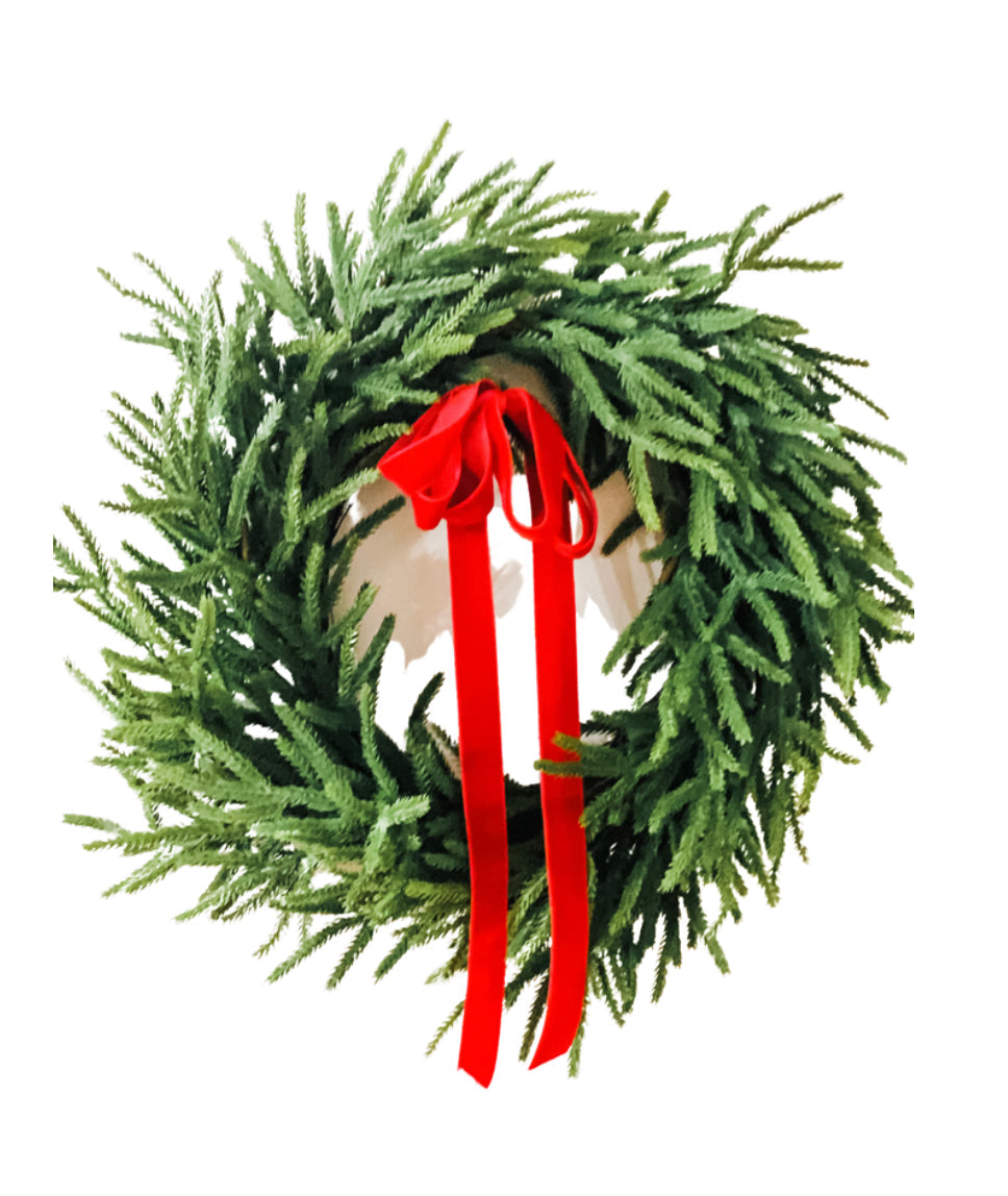 Real Touch Norfolk Pine Winter Wreath