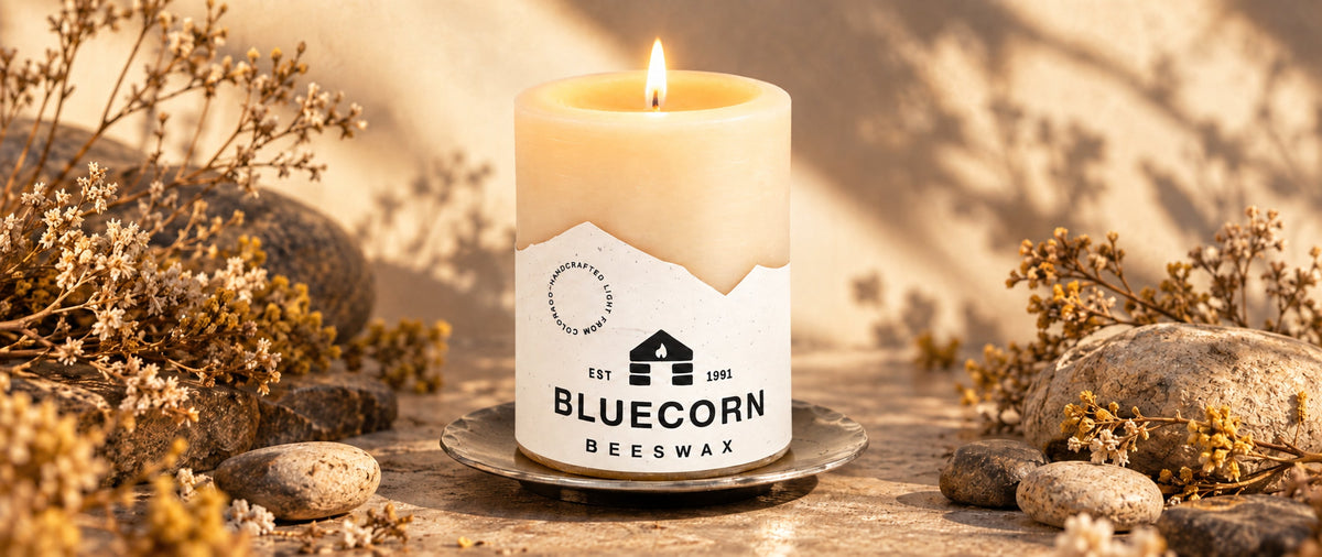 Ivory Pure Beeswax Pillar Candles