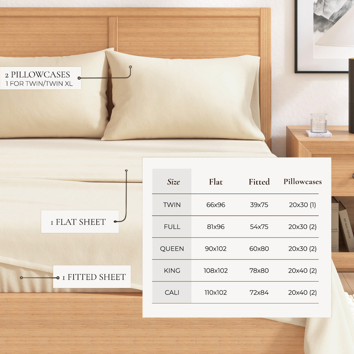 4-Piece Cotton Solid Flannel Sheet - Nordic Collection