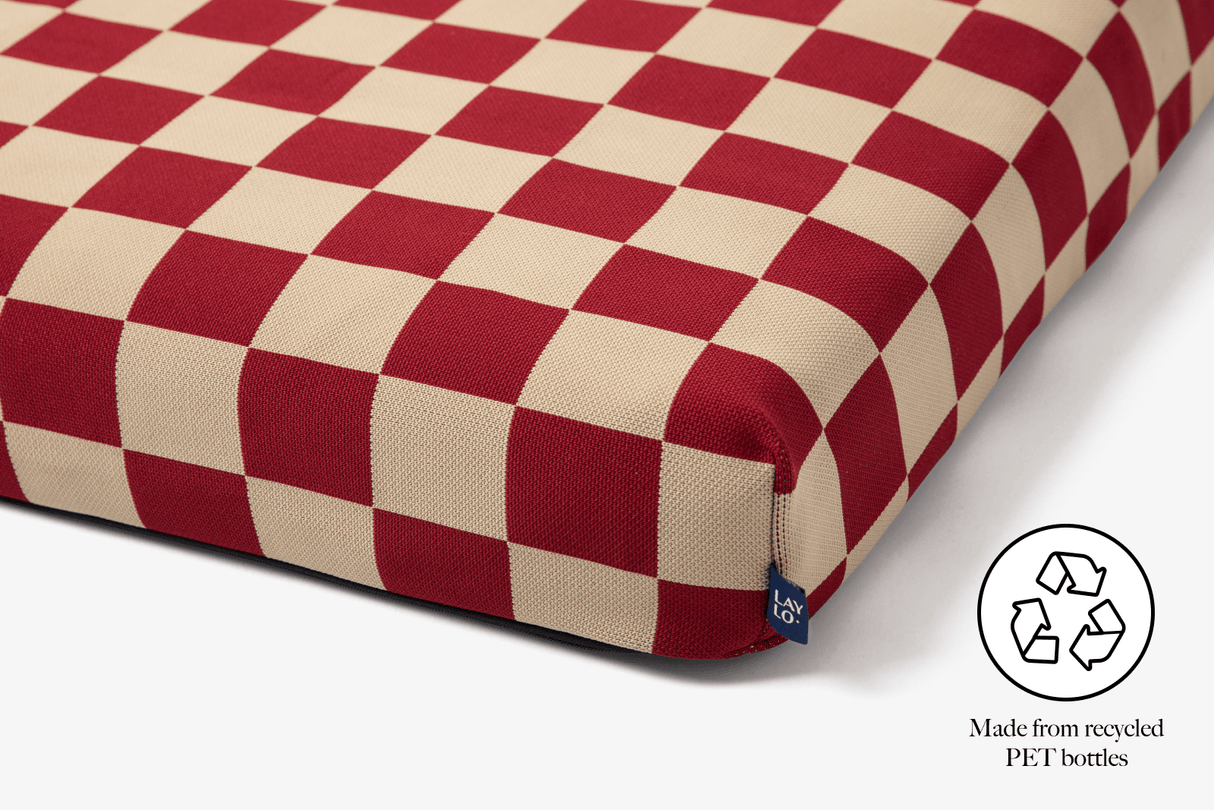 Red Checker | Dog Bed with Cover